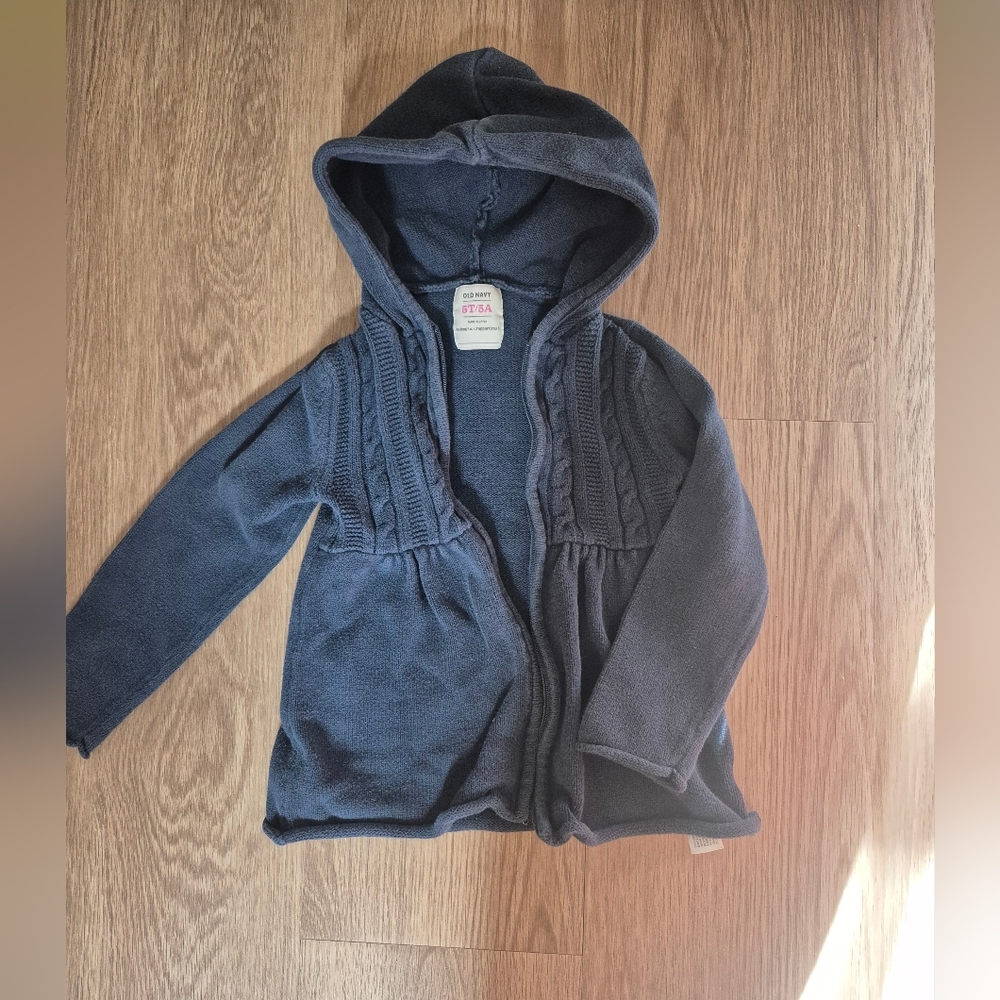Old Navy Brand Navy Hooded Cardigan toddler girl size 5t